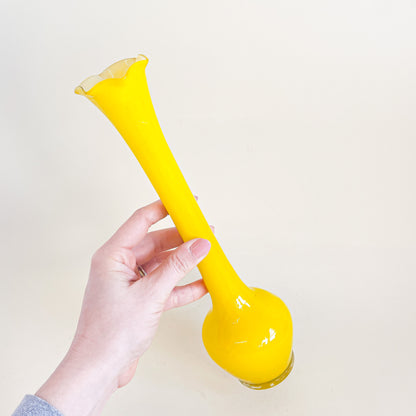 Large yellow blown glass soliflore