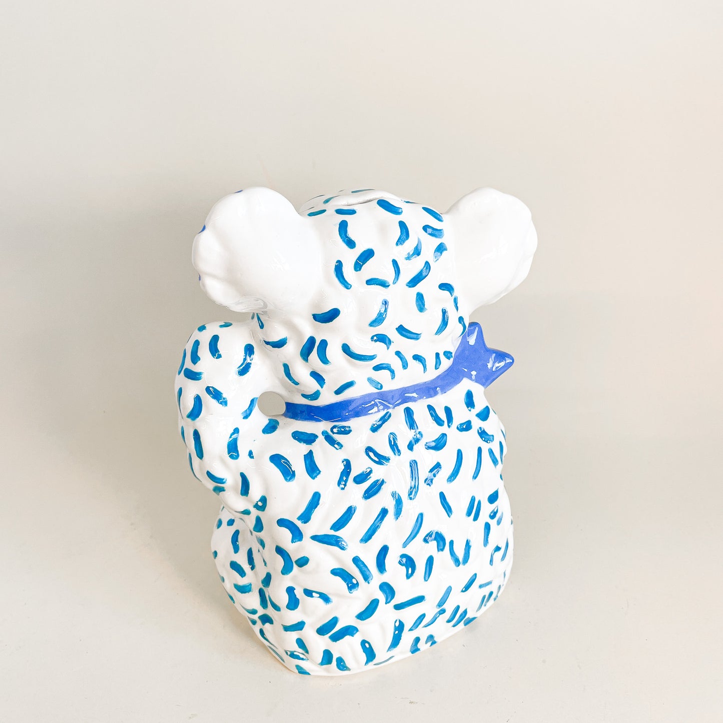 White and blue sheep piggy bank