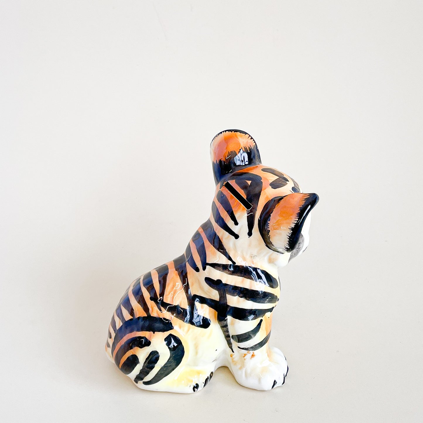 Baby tiger ceramic piggy bank