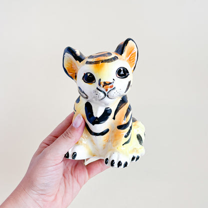 Baby tiger ceramic piggy bank