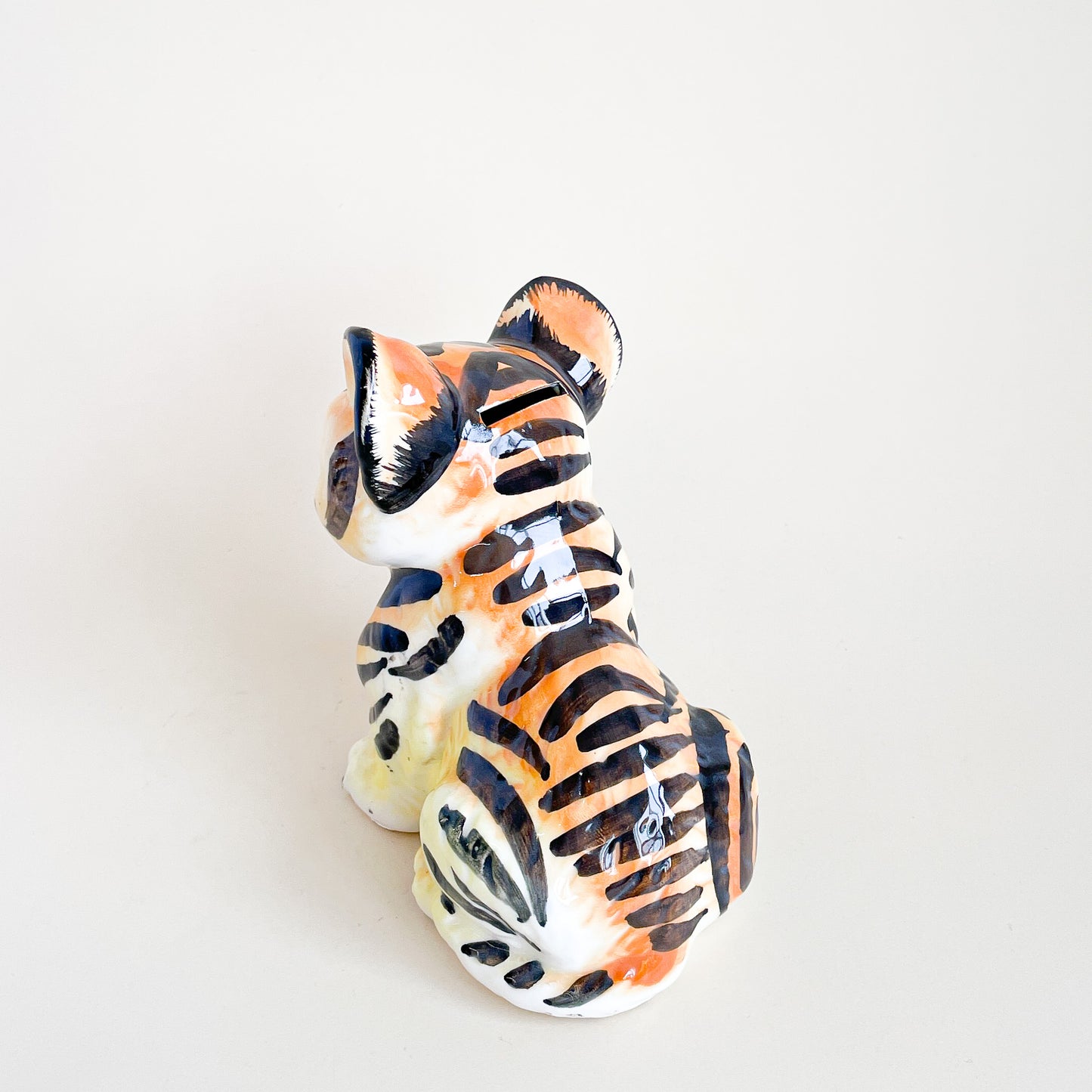 Baby tiger ceramic piggy bank