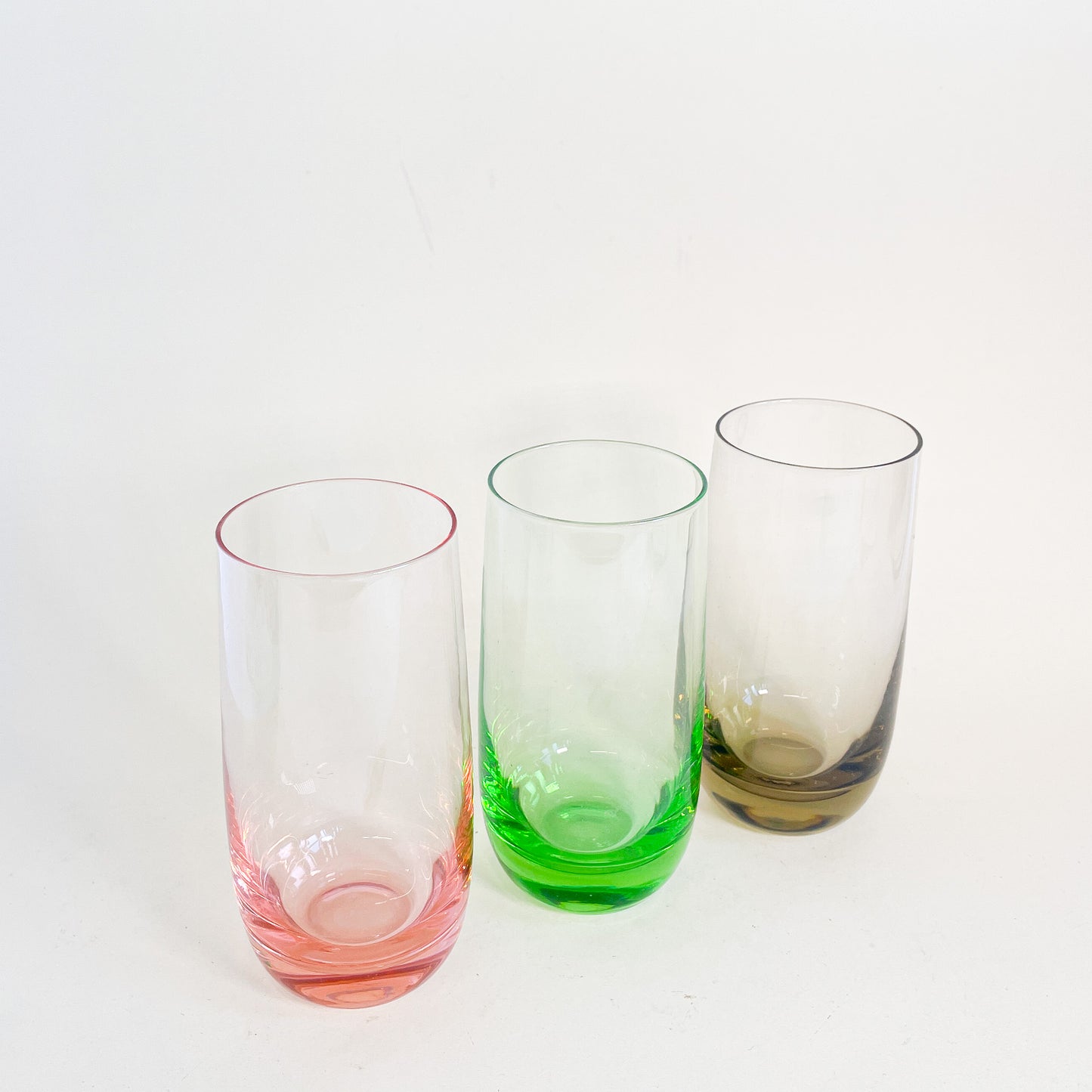 Colored tumblers trio