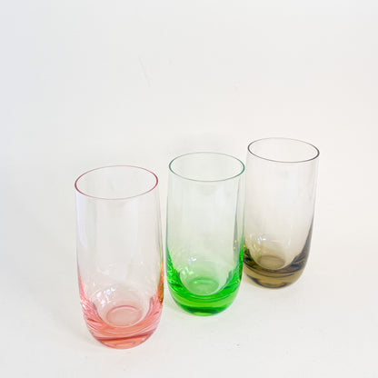 Colored tumblers trio