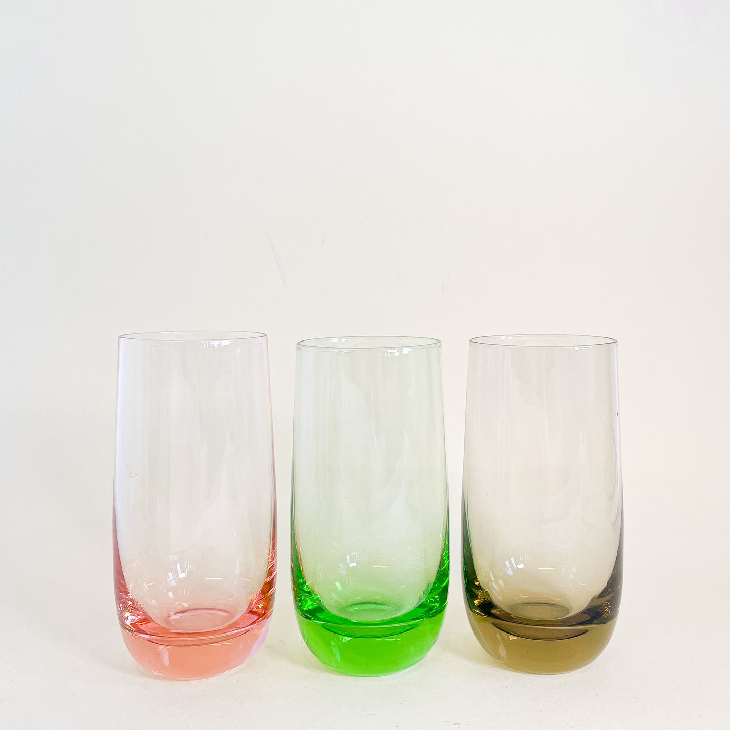 Colored tumblers trio