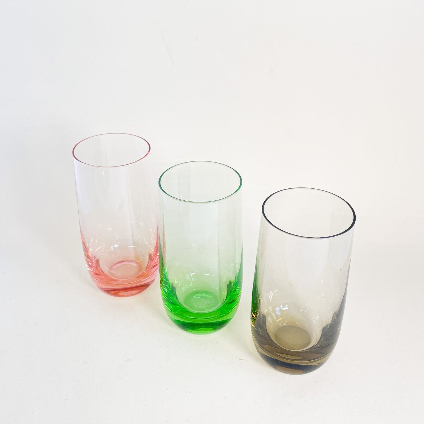 Colored tumblers trio