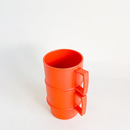 Orange Tupperware mug duo