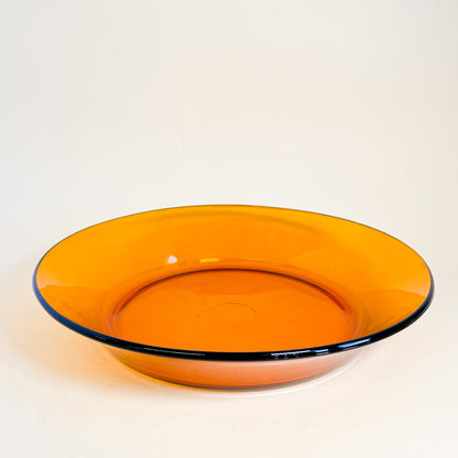 Large amber Duralex deep plate