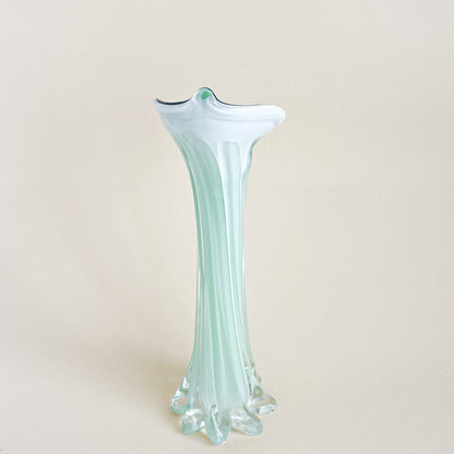 Green blown glass vase