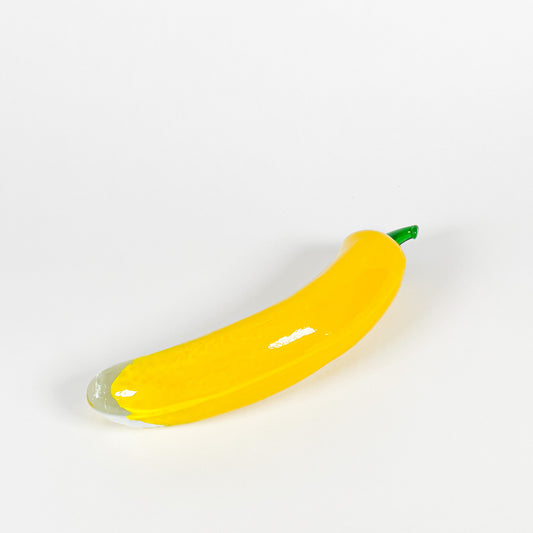 Blown glass yellow courgette 