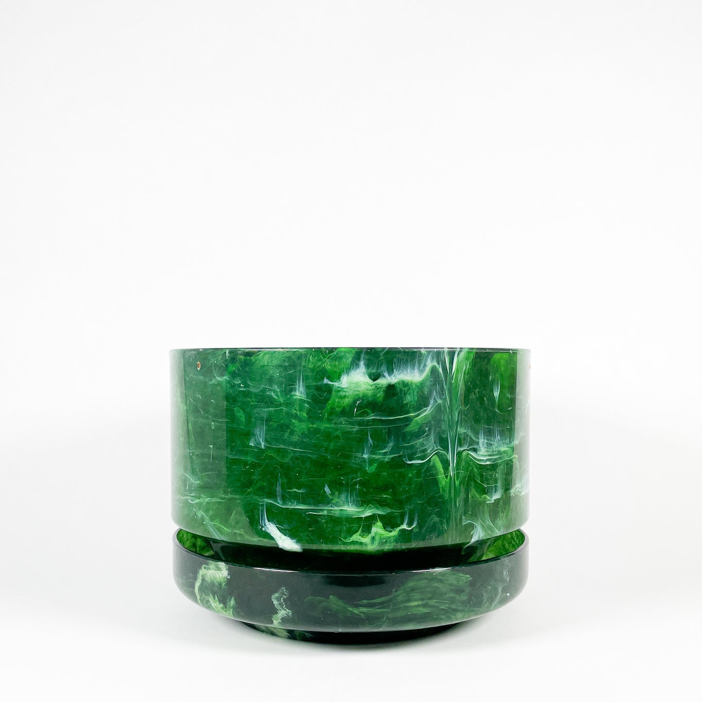 Large plastic marbled green planter