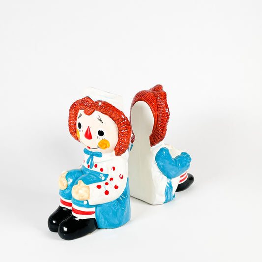 1970 Raggedy Ann and Andy doll bookend 