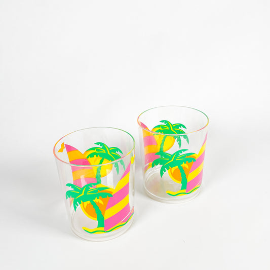 Acrylic palm trees tumblers duo