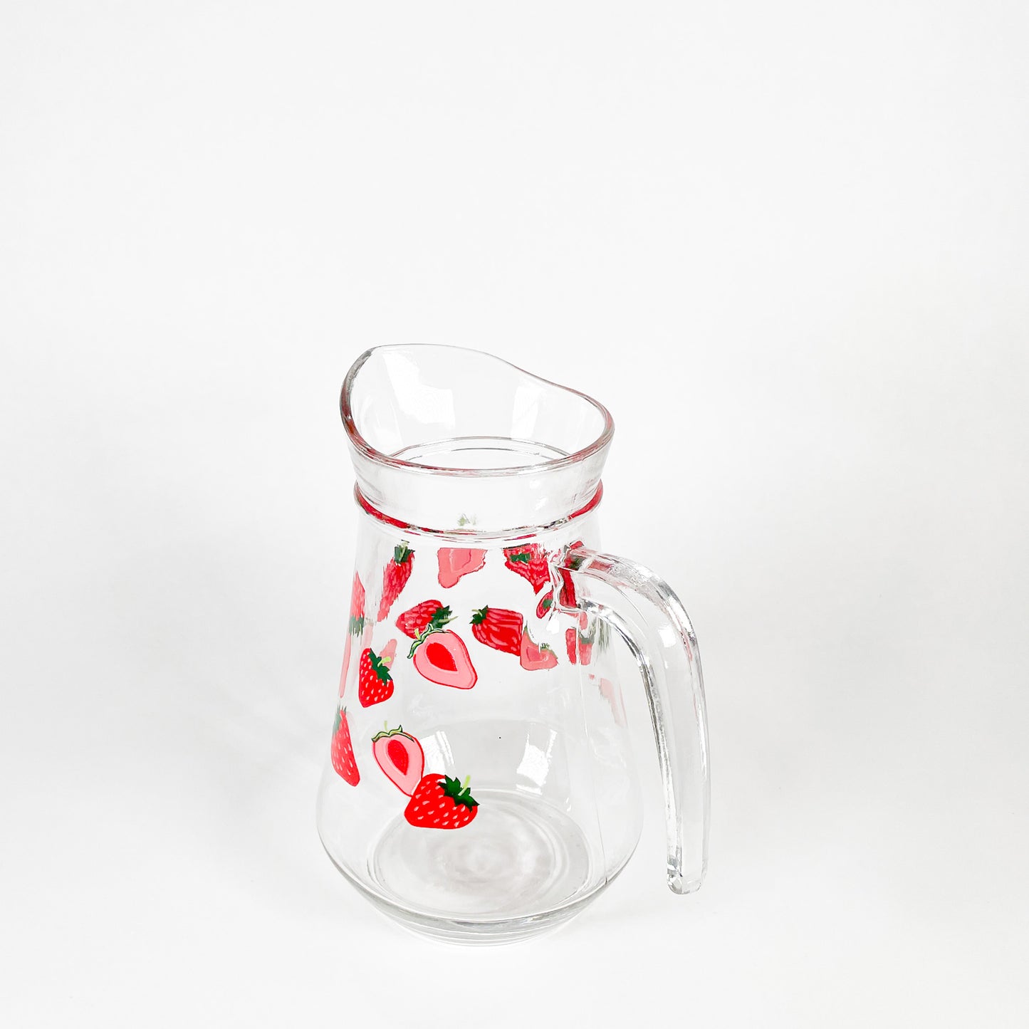 Strawberries glass pitcher