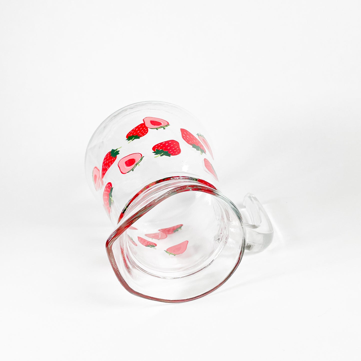 Strawberries glass pitcher