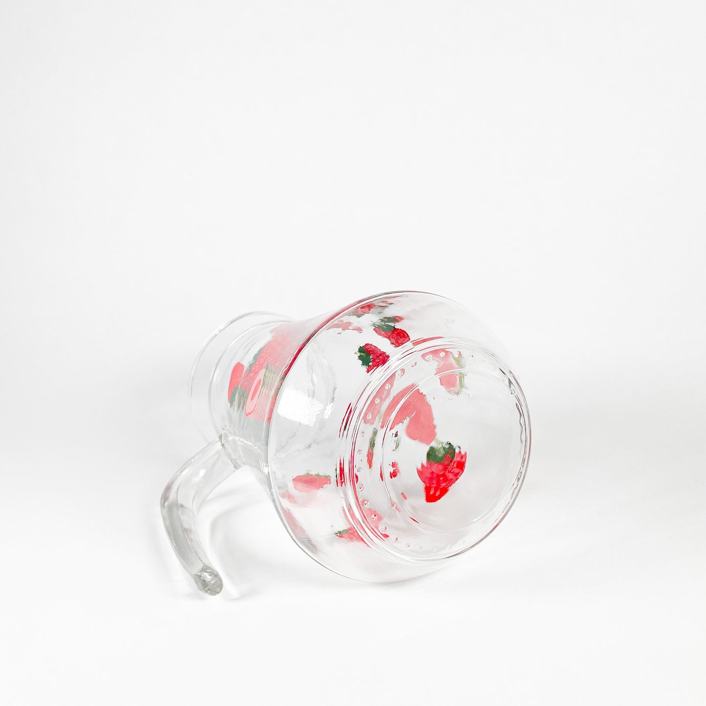 Strawberries glass pitcher