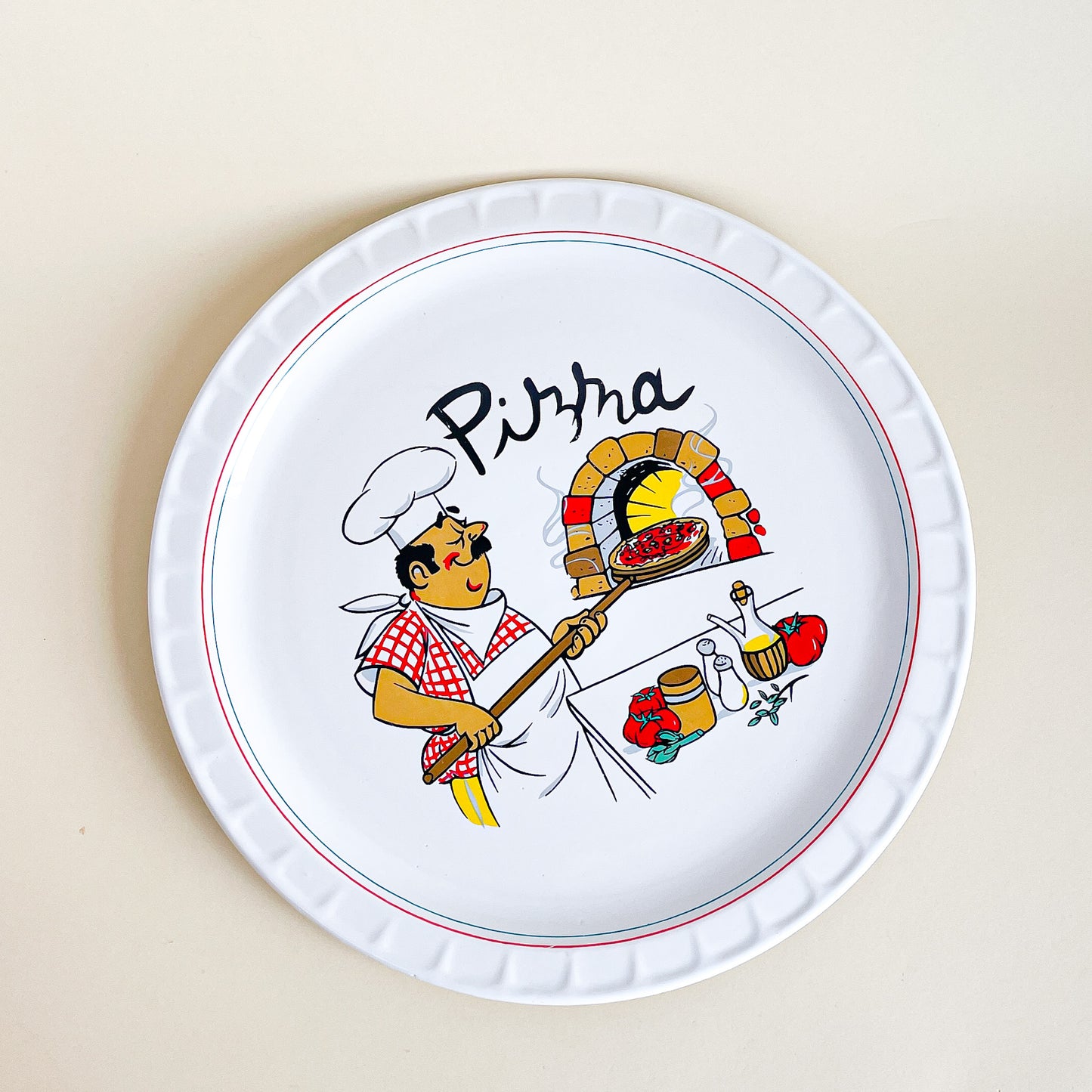 Pizza ceramic plate