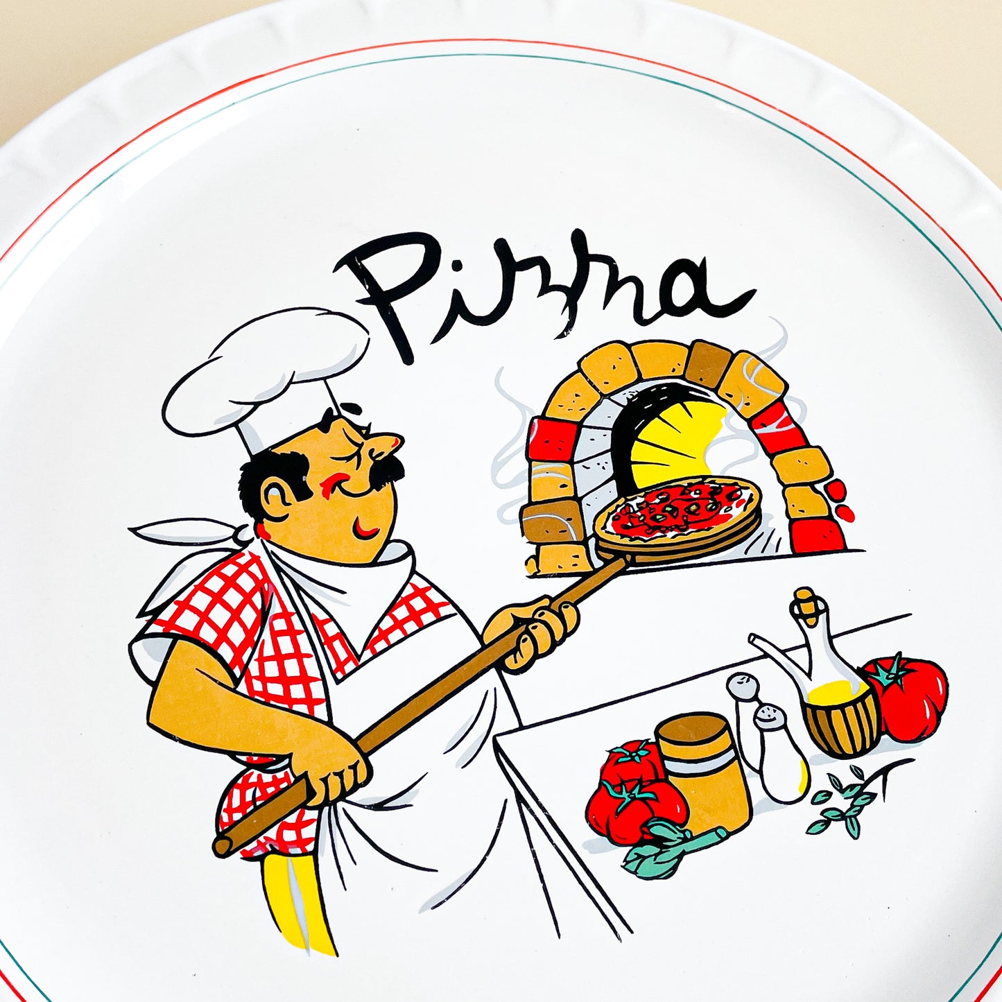 Pizza ceramic plate