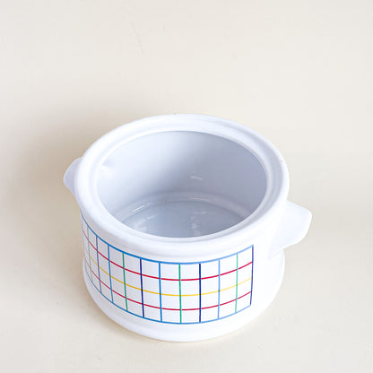 Gridded ceramic tureen