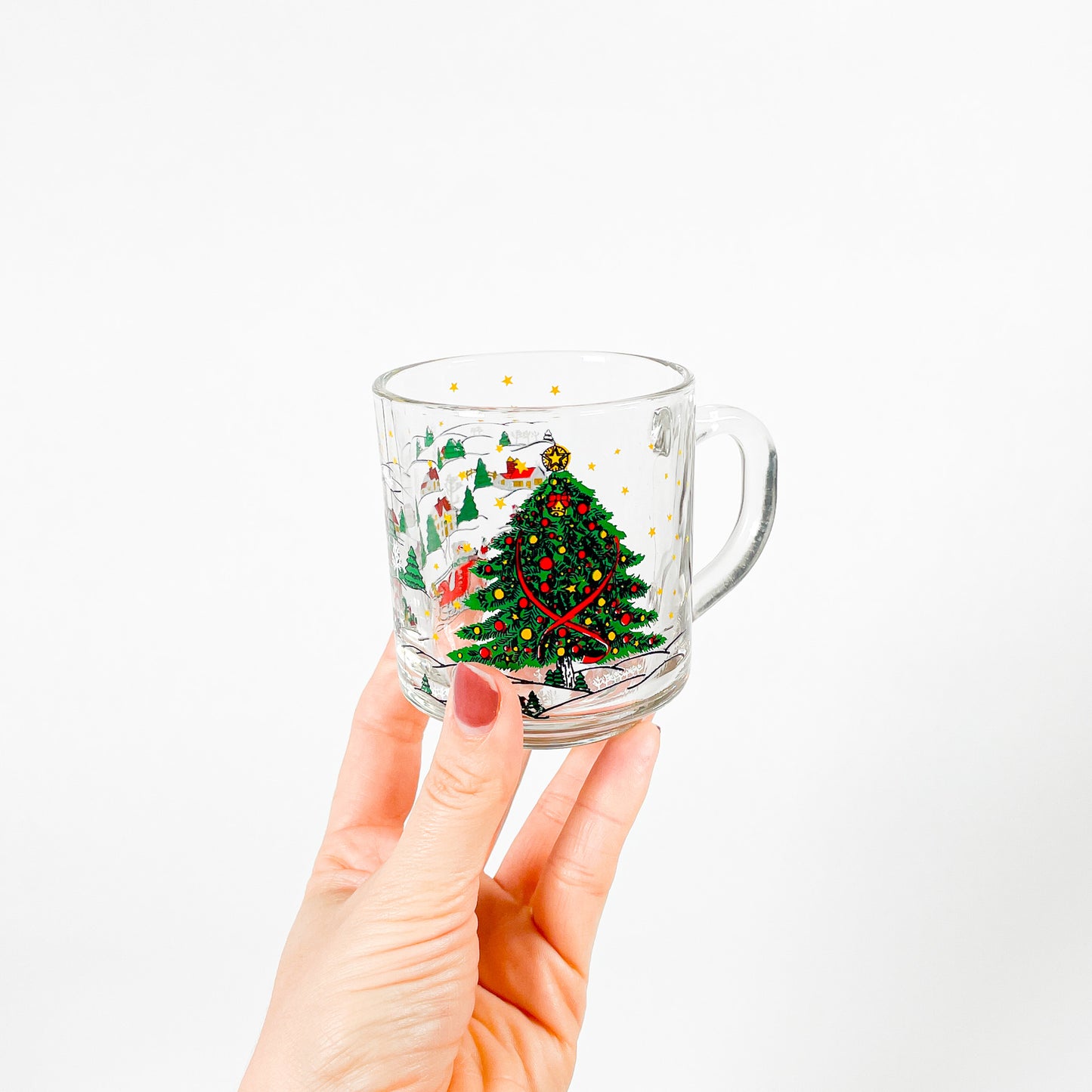 Tasse en verre sapin de Noël