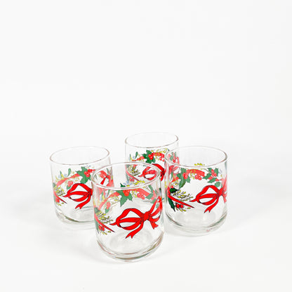 Ensemble de petits verres ruban feuilles de gui