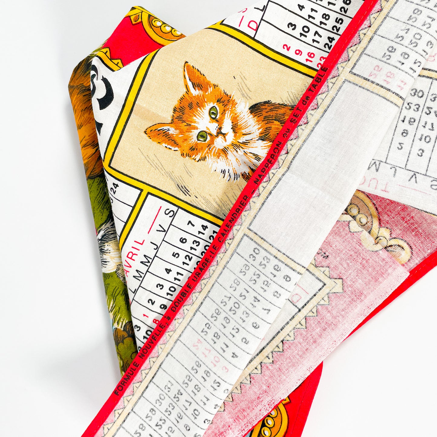 Calendrier en tissu 1979 chats et chiens