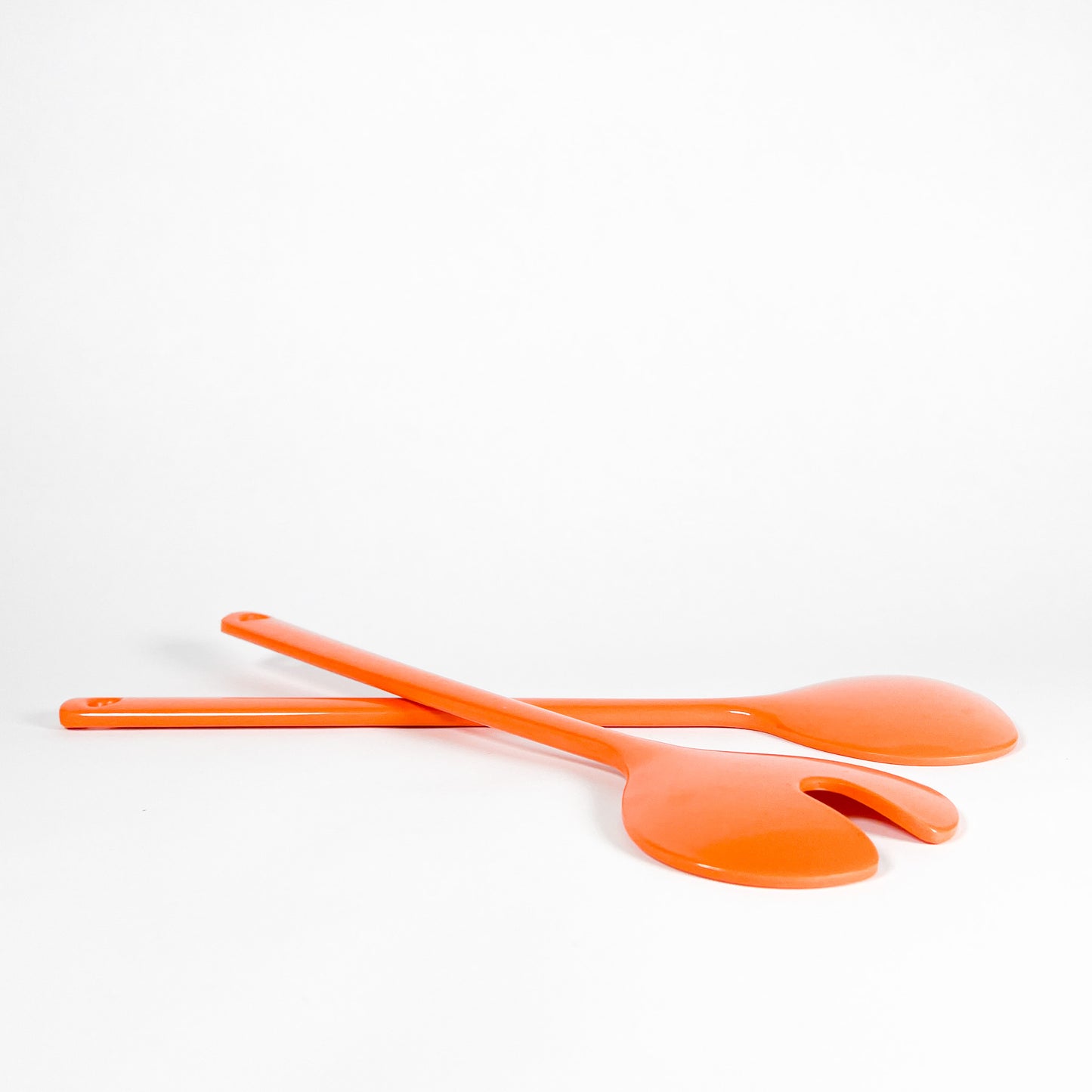 Orange melamine salad spoon set