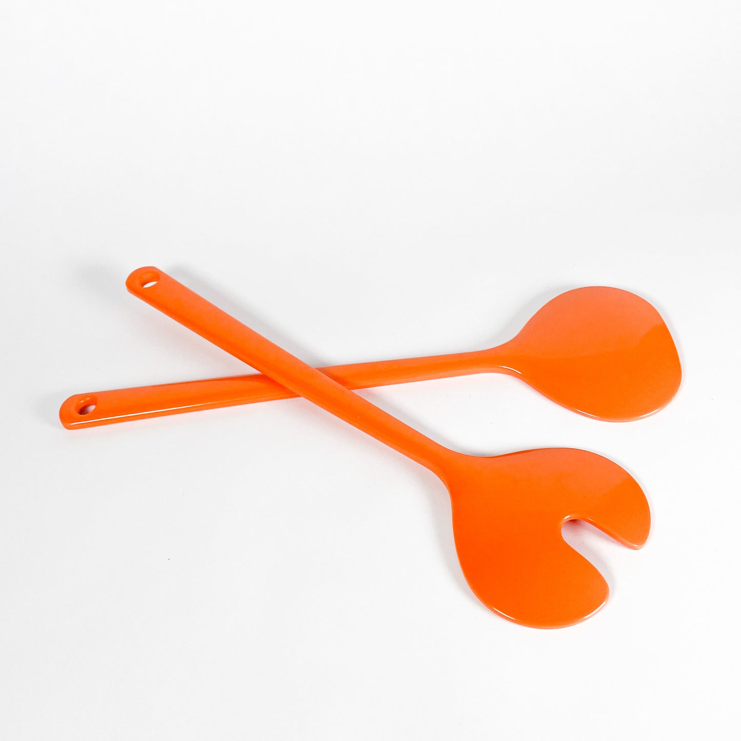 Orange melamine salad spoon set