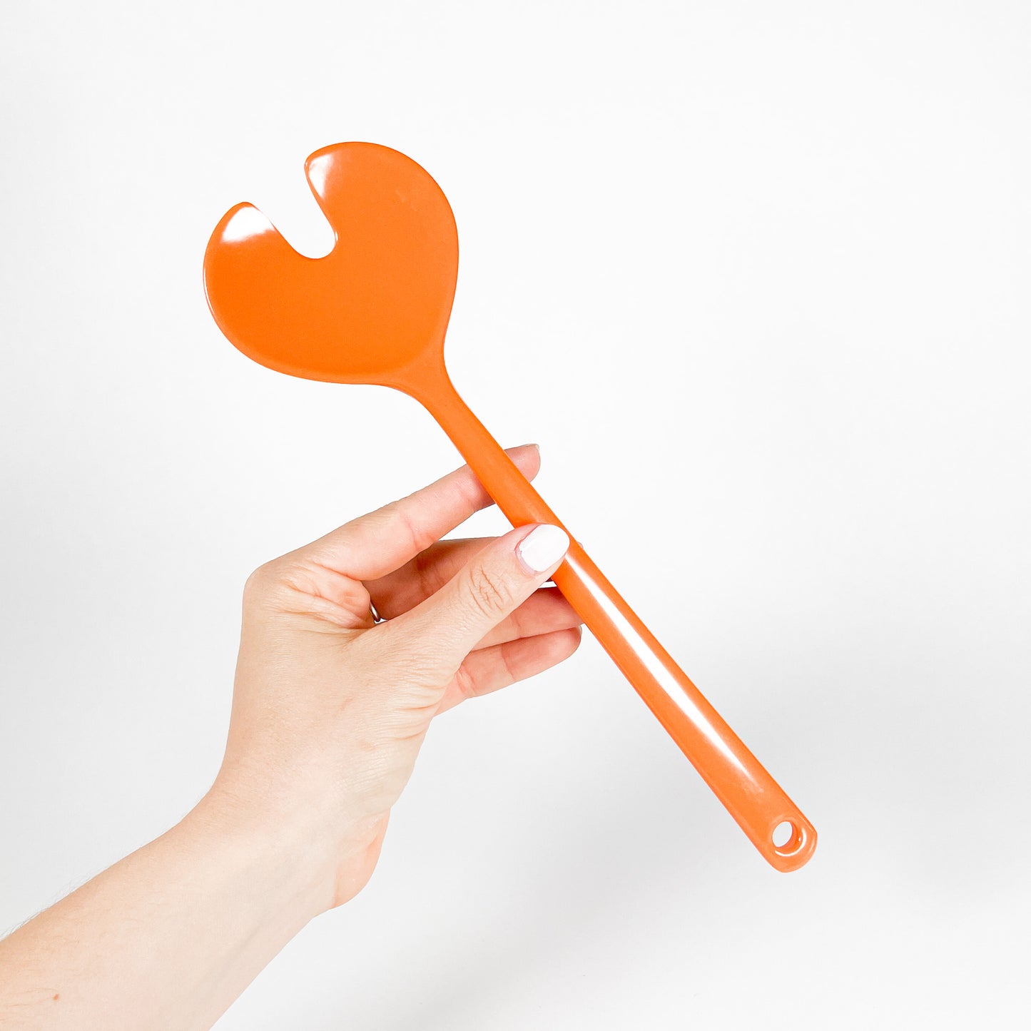 Orange melamine salad spoon set