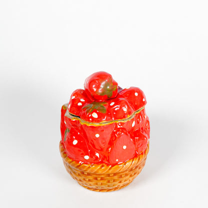 Ceramic strawberry sugar bowl