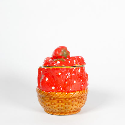 Ceramic strawberry sugar bowl