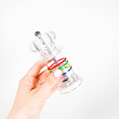 Colorful stripes acrylic pepper mill