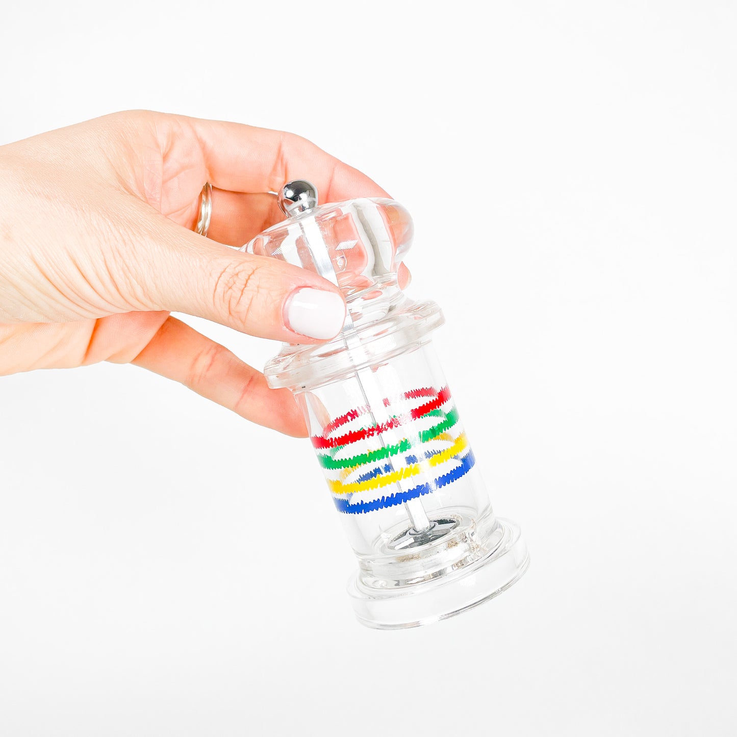 Colorful stripes acrylic pepper mill