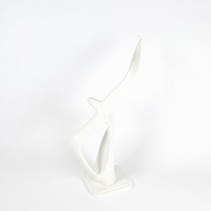 Statue d'oiseau blanc en céramique