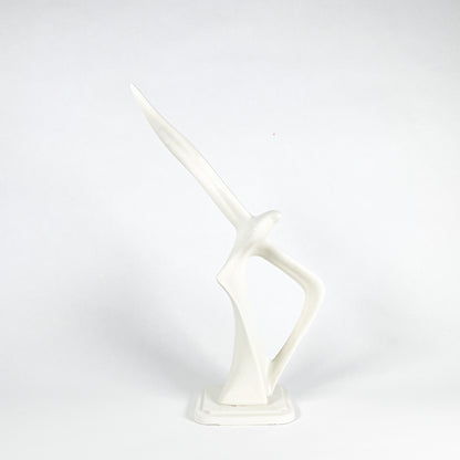 Statue d'oiseau blanc en céramique