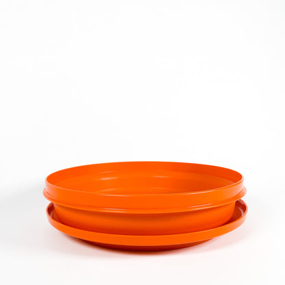 Orange Tupperware dish