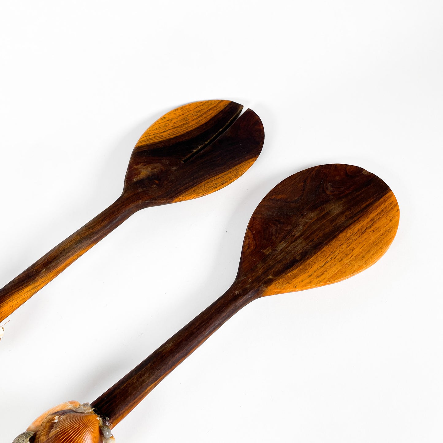 Cuilères à salade en bois coquillages