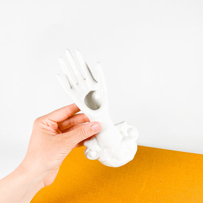 White porcelain hand soliflore