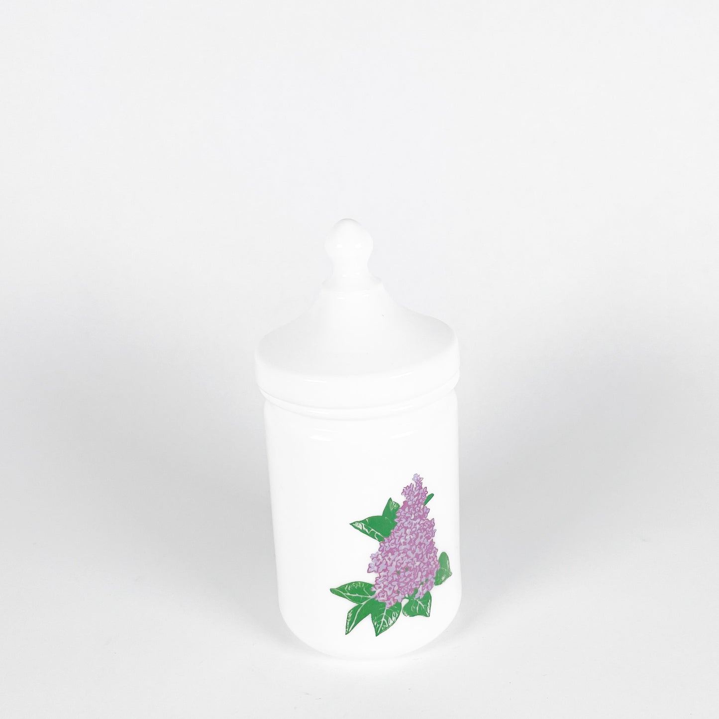 Small lilac milkglass container France