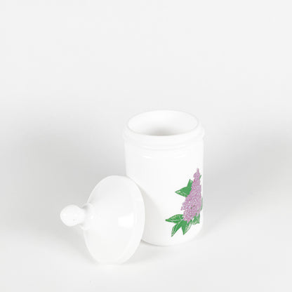 Small lilac milkglass container France