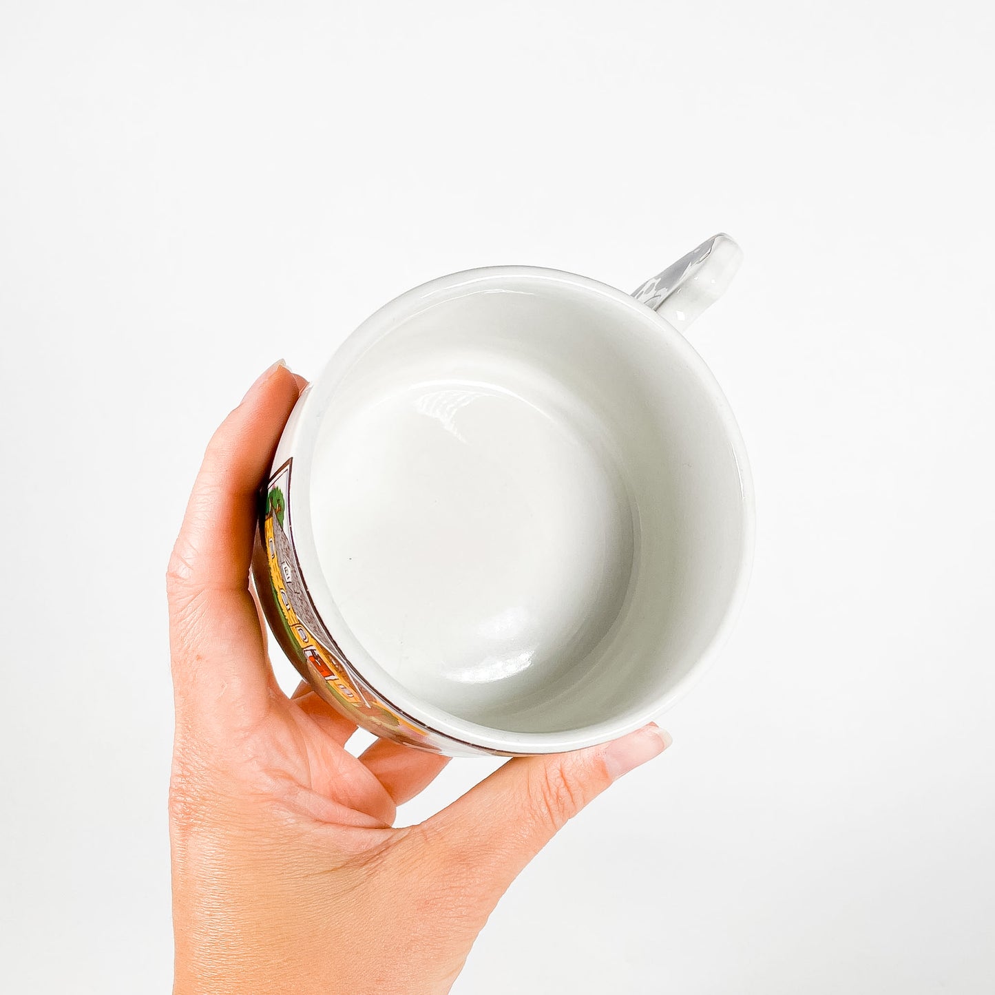 Cow in front of a house mug