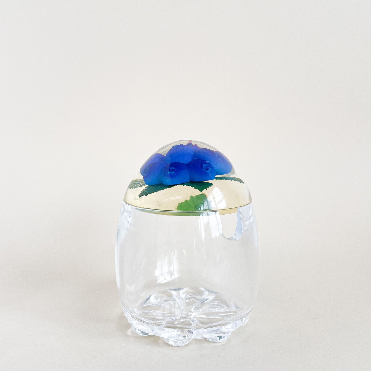 Blueberry lucite sugar bowl