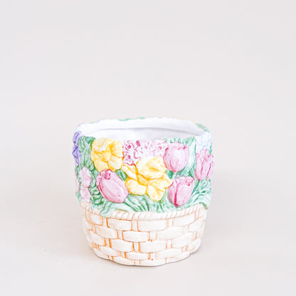 Flower bouquet ceramic planter