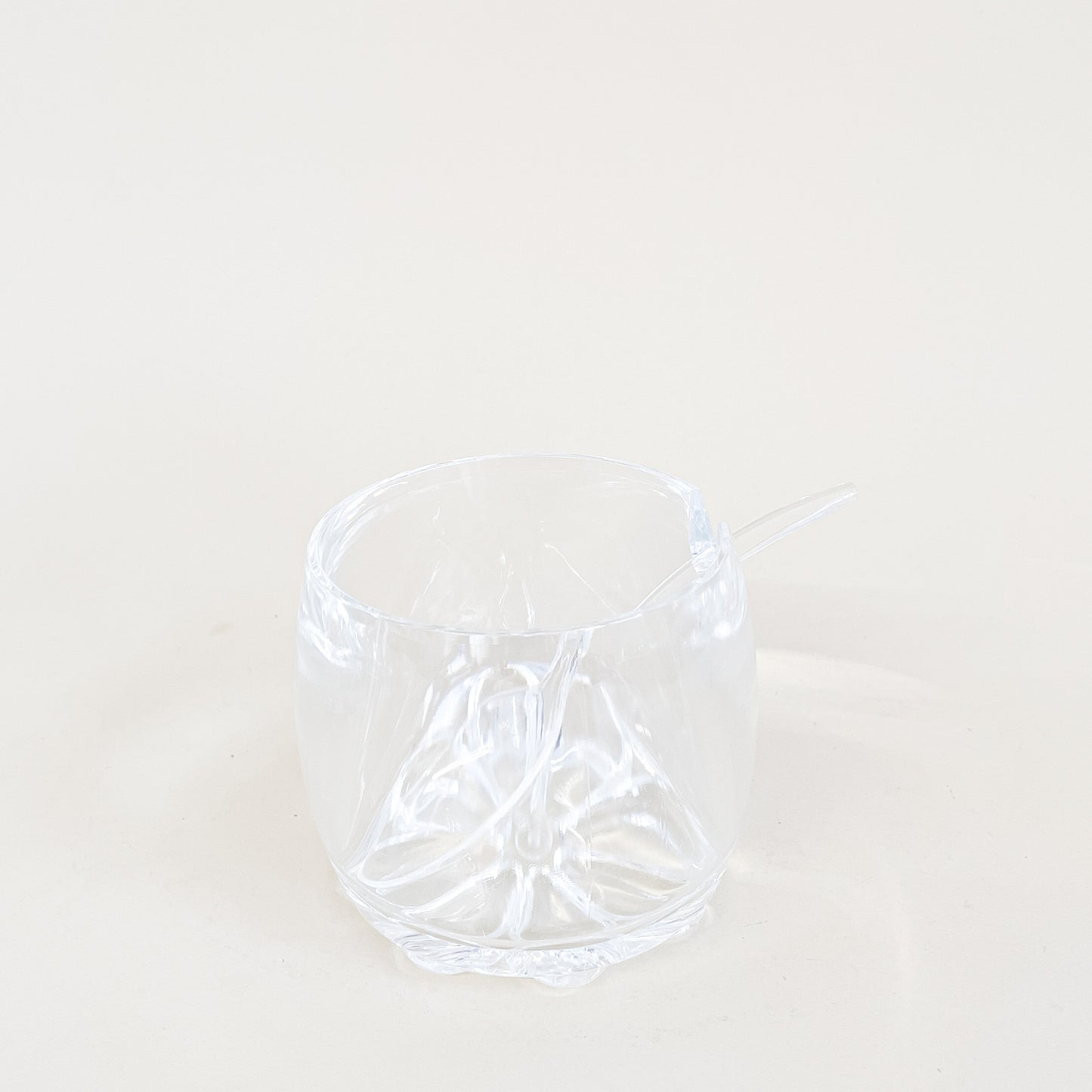 Peach lucite sugar bowl