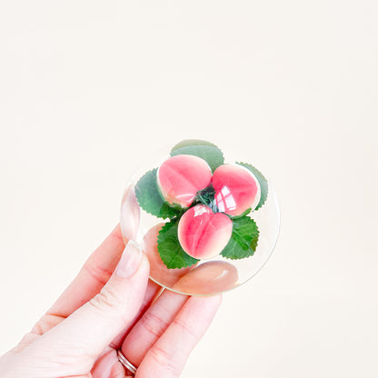 Peach lucite sugar bowl