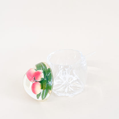 Peach lucite sugar bowl