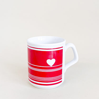 White and red hearts mug