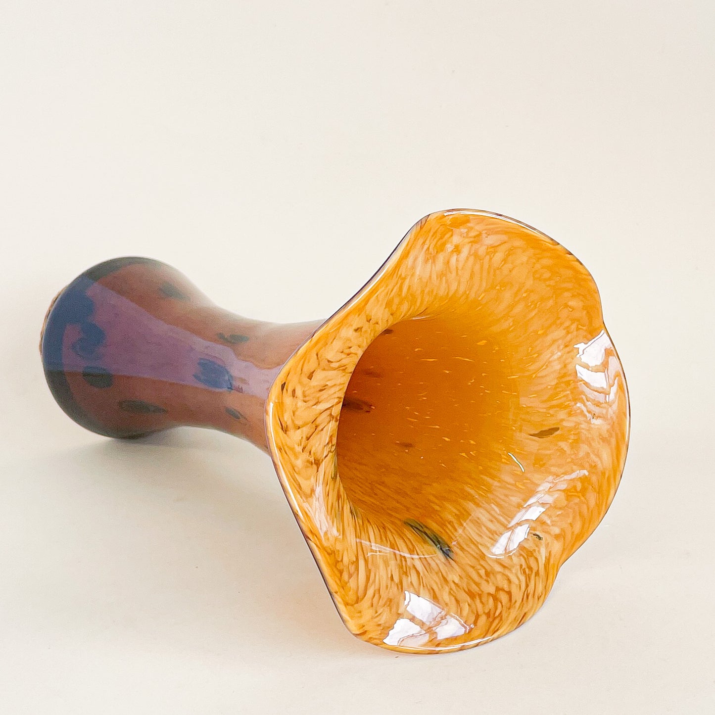 Amber blown glass vase