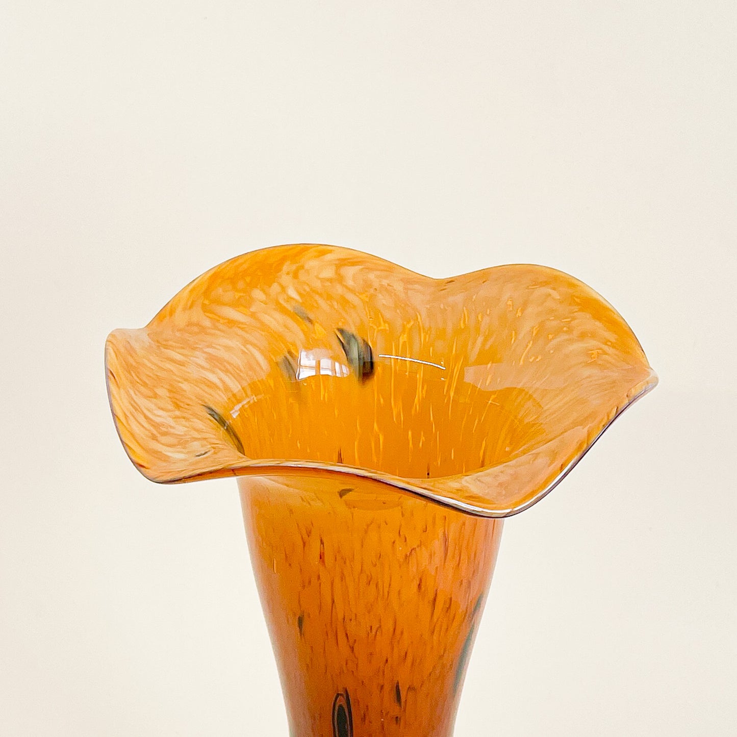 Amber blown glass vase