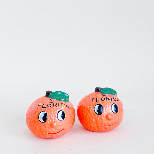 Florida orange salt and pepper shakers