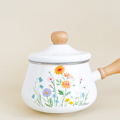 Pastel flowers fondue dish